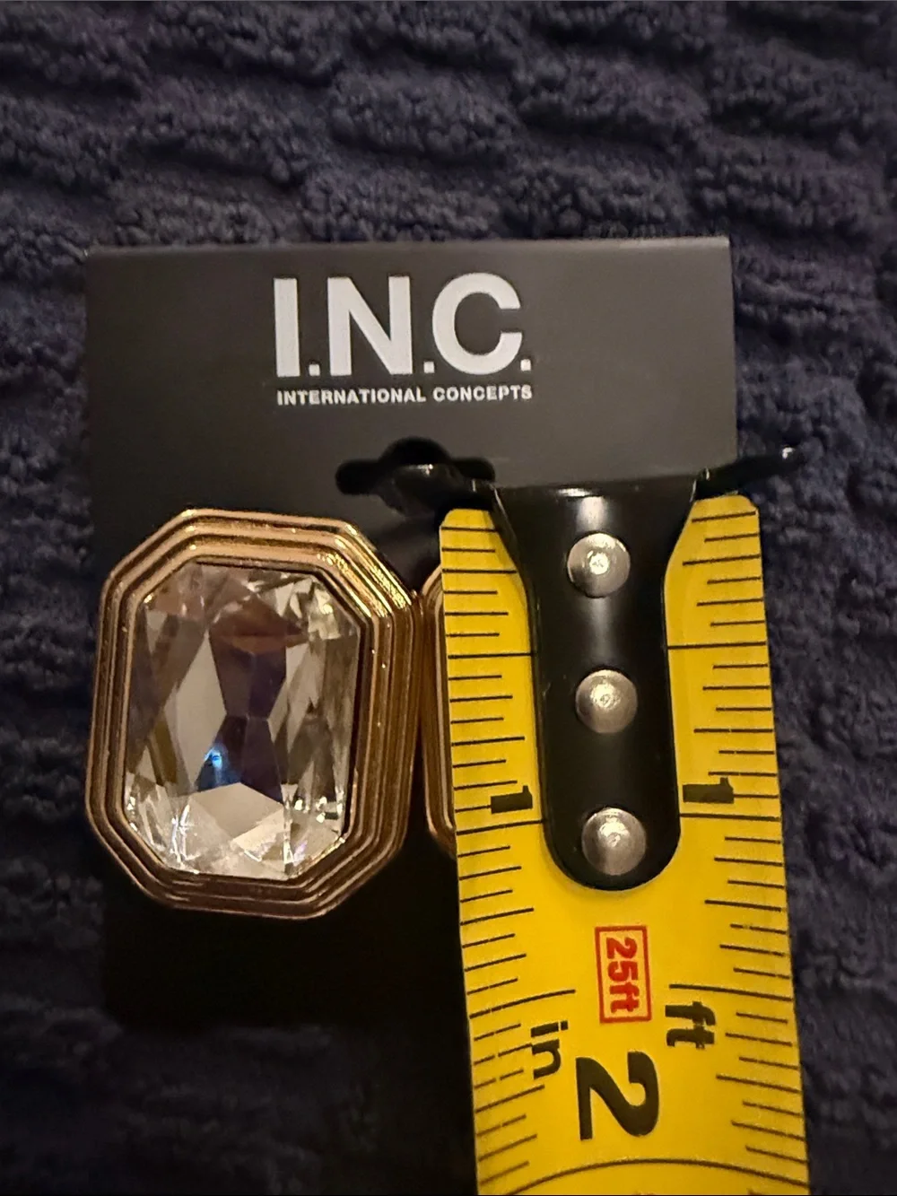 INC International Concepts Gold-Tone Clear Crystal Octagon earrings